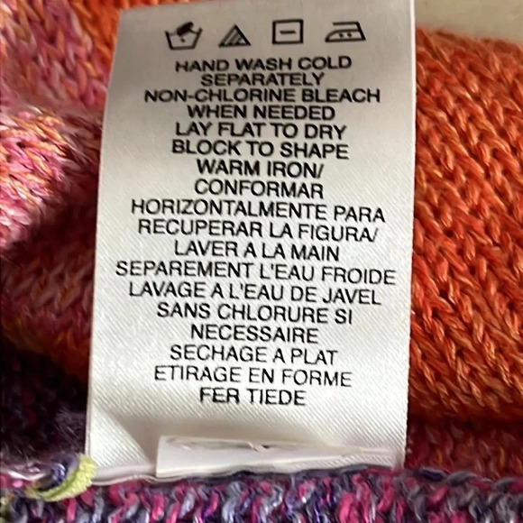 Sigrid Olsen Sport Linen Blend 3/4 Sleeve Patchwork Knit Cardigan - Small Petite - Picture 6 of 6